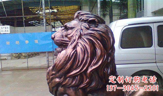 安徽紫铜西洋狮子铜雕 (2)