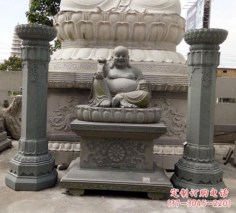 安徽宗教庙宇如意弥勒佛石雕
